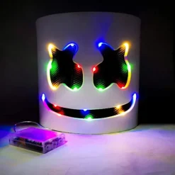 Marshmallow DJ-maske med lysende baratmosfære rekvisitter