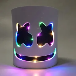 Marshmallow DJ-maske med lysende baratmosfære-rekvisit