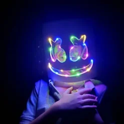 Marshmallow DJ-maske med selvlysende bar-atmosfære-rekvisitter