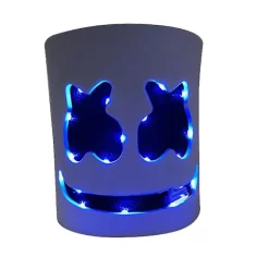 Marshmello LED Maske DJ Cosplay Hjelm Marshmello Kostume Maske Lysende LED Maske Party Cosplay Maske Farverig (FMY)
