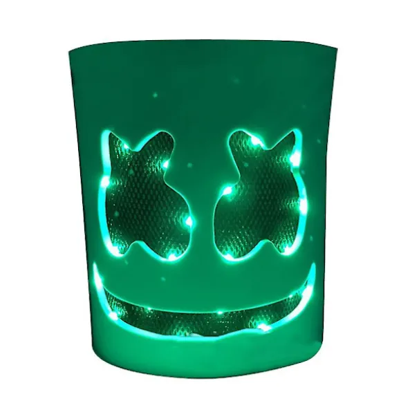 Marshmello LED Maske DJ Cosplay Hjelm Marshmello Kostume Maske Lysende LED Maske Party Cosplay Maske Farverig (FMY)