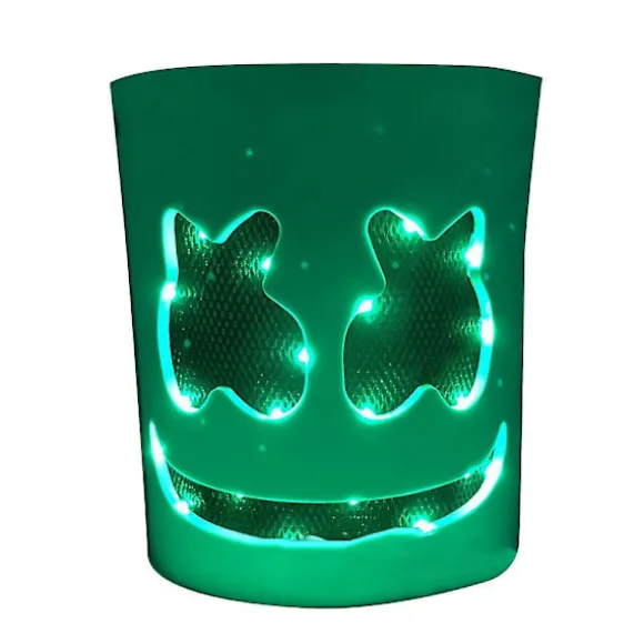 Marshmello LED Maske DJ Cosplay Hjelm Marshmello Kostume Maske Lysende LED Maske Party Cosplay Maske Farverig