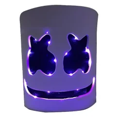 Marshmello LED Maske DJ Cosplay Hjelm Marshmello Kostume Maske Lysende LED Maske Party Cosplay Maske Farverig