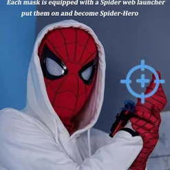 Mascara Spiderman Hovedbeklædning Cosplay Bevægelige Øjne Elektronisk Maske Spider Man 1:1 Hagekontrol Elastiske Legetøj Til Voksne Børn Gave