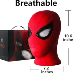 Mascara Spiderman Hovedbeklædning Cosplay Flytende Øjne Elektronisk Maske Spider Man 1:1 Hagekontrol Elastiske Legetøj Til Voksne Børn Gave