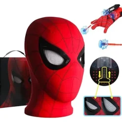 Mascara Spiderman Hovedbeklædning Cosplay Bevægelige Øjne Elektronisk Maske Spider Man 1:1 Hagekontrol Elastiske Legetøj Til Voksne Børn Gave