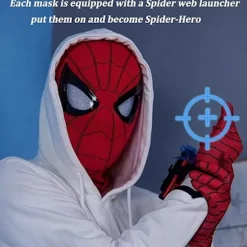 Mascara Spiderman Hovedbeklædning Cosplay Bevægelige Øjne Elektronisk Maske Spider Man 1:1 Hagekontrol Elastiske Legetøj Til Voksne Børn Gave