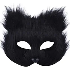 Maske Halloween Ræv Maske Cosplay Kostume Halv Ansigt Dyr Pels Fest Jul Øje Katte Masker Påske Halv-Ansigt Masker
