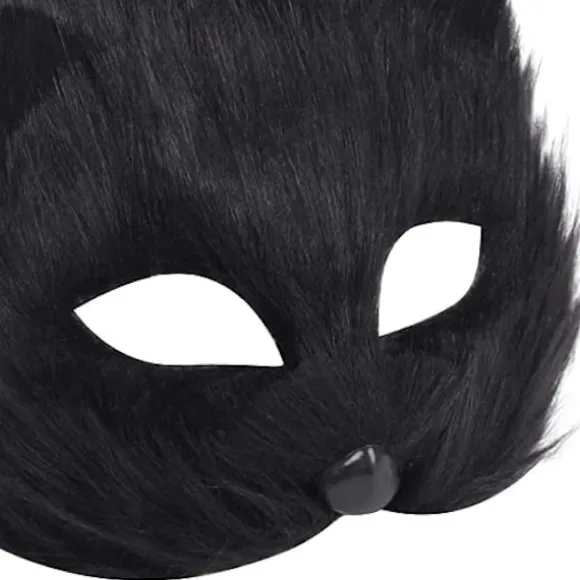 Maske Halloween Ræv Maske Cosplay Kostume Halv Ansigt Dyr Pels Fest Jul Øje Katte Masker Påske Halv-Ansigt Masker