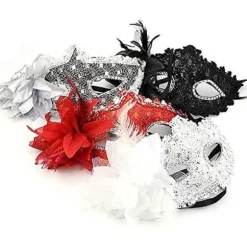 Maske til kvinder - Venetianske masker - Julemasker - Kvindeblomster - Halvmaske - Øjenmaske - Cosplay - Blondermaske