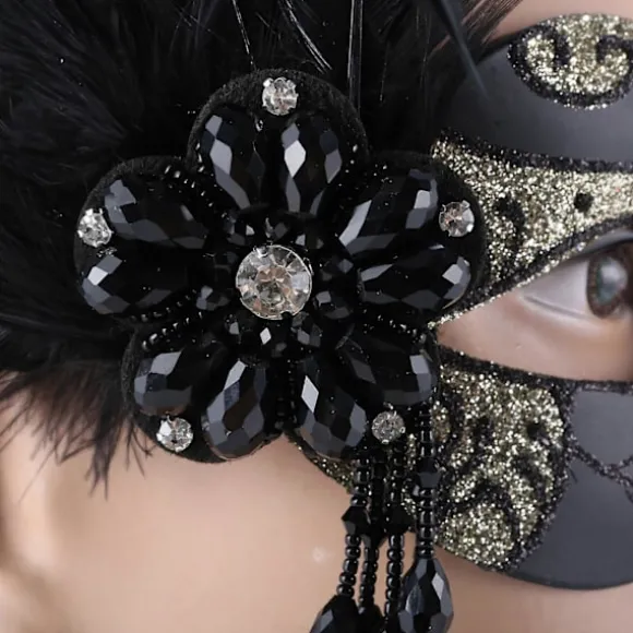 Maskebal Maske til Kvinder Mænd Venetiansk Maske Fest/Bal-Prom/Bryllup/Vægdekorationer Mardi Gras Maske Kostumer Maske Sølv_Billiga gåvor Black