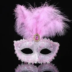 Maskerade Dansefest Prinsesse Maskeret Halvt Ansigt Fjermaske Juleoptræden Dekorationer Halloween~12878