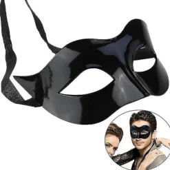 Maskerade Kostume - Sort Maske Til Mænd Og Kvinder, Perfekt Til Fester Og Halloween (d-583-a)