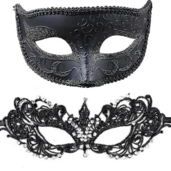 Maskerade Maske til Par - Venetianske Masker - Mardi Gras Maske - Blonde Maskerade Maske, CJY