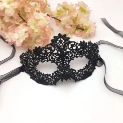 Maskerade Sort Blonde Maske Halvt Ansigt Sexet Hvid Øjenmaske Halloween Kostumefest Voksen Pige-FY