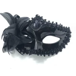 Maskeradekostumer Halloweenfestmasker Sort Black