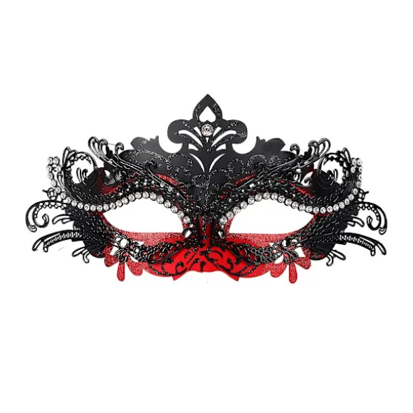 Maskerademaske, Karneval Dekorationer Venetianske Masker Til Kvinder (rød & sort)