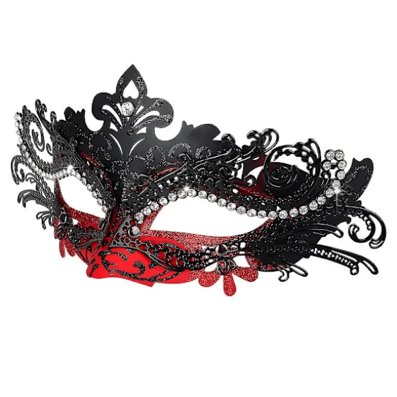 Maskerademaske, Karneval Dekorationer Venetianske Masker Til Kvinder (rød & sort)