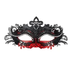 Maskerademaske, Karneval Dekorationer Venetianske Masker Til Kvinder (rød & sort)