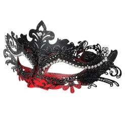 Maskerademaske, Karneval Dekorationer Venetianske Masker Til Kvinder (rød & sort)