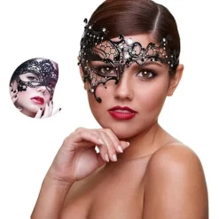 Maskerade-maske til kvinder med skinnende rhinsten, venetiansk fest