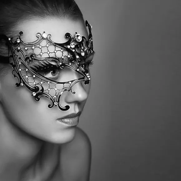 Maskerade-maske til kvinder med skinnende rhinsten, venetiansk fest
