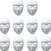Matana - 10 Hvide Stive Papmasker til Kunst og Håndværk - Unisex DIY Kostume Halloweenfest