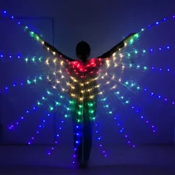Mave-dans Guldvinge Regnbue Farverig LED Lysende Vinge Dans