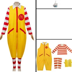McDonald Cosplay Kostume Ronald Maskerade Fest Sutra Klovn Karakter Voksen Halloween Fest Sjovt Kostume Scene Tøj Paryk XXL XXL A1