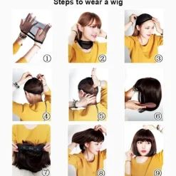 Mellemlang bølget anime cosplay paryk til mænd, cosplay paryk til Halloween (sort bølget)