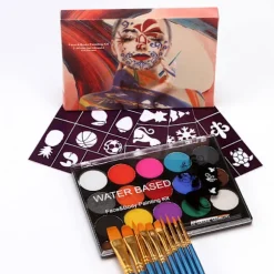 Mengxi 1 Sæt Kropsmaling Med Pensel 15 Farver Vandtæt Koncentreret Ingen Udtværing Festværktøj Vandopløselig Jul Halloween Makeup Ansigtsmaling
