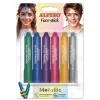 Metallic makeup sæt - Alpino - 6 stænger - Nem påføring - Stick 5 g - Cremet tekstur - Intense farver