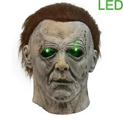 Michael Halloween Horror Maske Myers Fuld Hoved Masker Til Halloween Karneval Kostume Fest Kostume Skræmmende Maskerade Latex Maske (lysende maske)