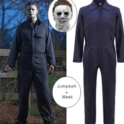 Michael Myers Kostume 2024 - Maske, Cosplay, Halloween Jumpsuit, Horror Blodig Morders Rekvisit, Karnevalspartykostume til Voksne Mænd Maske Y Mask XXXL | Fyndiq