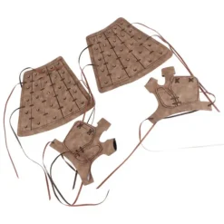 Middelalder Handskebånd Armbind Vambrace med Handsker Kunstlæder Armrustning Nitbandage Punk Armbeskyttere Cosplay Kostume