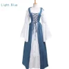 Middelalderlig punkkjole Cosplay Halloween kostumer Kvinder Palace Karnevalsfest Udklædning Prinsesse Kvinde Viktoriansk Vestido Robe lyseblå S