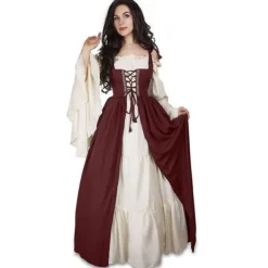 Middelalderlig punkkjole Cosplay Halloween kostumer Kvinder Palace Karnevalsfest Udklædning Prinsesse Kvinde Viktoriansk Vestido Robe lyseblå S