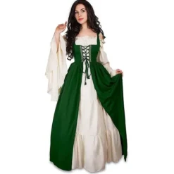 Middelalderlig punkkjole Cosplay Halloween kostumer Kvinder Palace Karnevalsfest Udklædning Prinsesse Kvinde Viktoriansk Vestido Robe lyseblå S