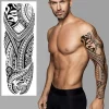 Midlertidig tatoveringsærmeoverførsel - Fuld arm tribal vandtæt falsk tatoveringsmærkat til mænd kvinder - Af Delusion Tattoos