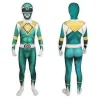 Mighty Morphin Power Rangers Cosplay Kostume Jumpsuit Bodysuit Fest Udklædningssæt til Unisex (150 Grøn)