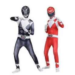 Mighty Morphin Power Rangers Cosplay Kostume Jumpsuit Bodysuit Fest Udklædningssæt til Unisex (150 Grøn)