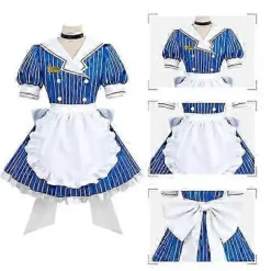 Miku Cosplay Kostumer Anime Mesmerizer Uniform Kvinder Stribet Maid Kjole SZBS XXL