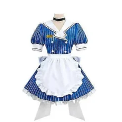Miku Cosplay Kostumer Anime Mesmerizer Uniform Kvinder Stribet Maid Kjole SZBS S
