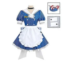 Miku Cosplay Kostumer Anime Mesmerizer Uniform Kvinder Stribet Maid Kjole SZBS S