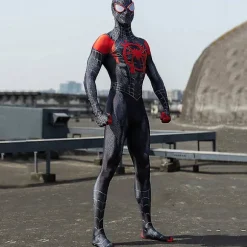 Miles Morales Spiderman Kostume Maske Spider Man Miles Morales Cosplay Jumpsuit Body Halloween Kostumer til Aldult Kids -a 150