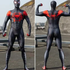 Miles Morales Spiderman Kostume Maske Spider Man Miles Morales Cosplay Jumpsuit Body Halloween Kostumer til Aldult Kids -a 150