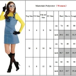 Minioner Kostume Cosplay Despicable Me Dreng Pige Tøj Kvinder Womens L