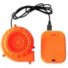 Miniventilator USB-opladning Miniblæser med batteriboks til oppusteligt spiltøj, dragter, orange blæser