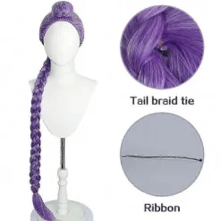 Mirazoirumi Cosplay Paryk Syntetisk Paryk Til Piger til Clospaly Fest color:Black purple Zoey