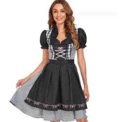 München Oktoberfest Sort Kjole til Kvinder Maid Dress M Cherry